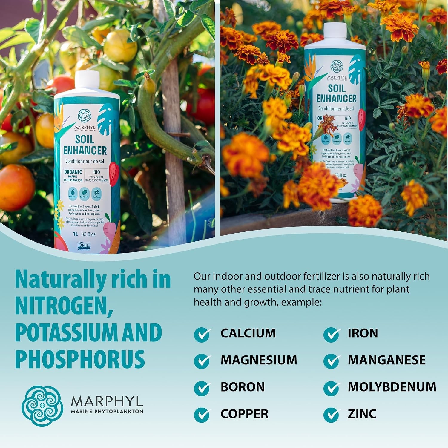 Organic All-Purpose Fertilizer for Flowers & Vegetables – 16.9 Oz Liquid Formula