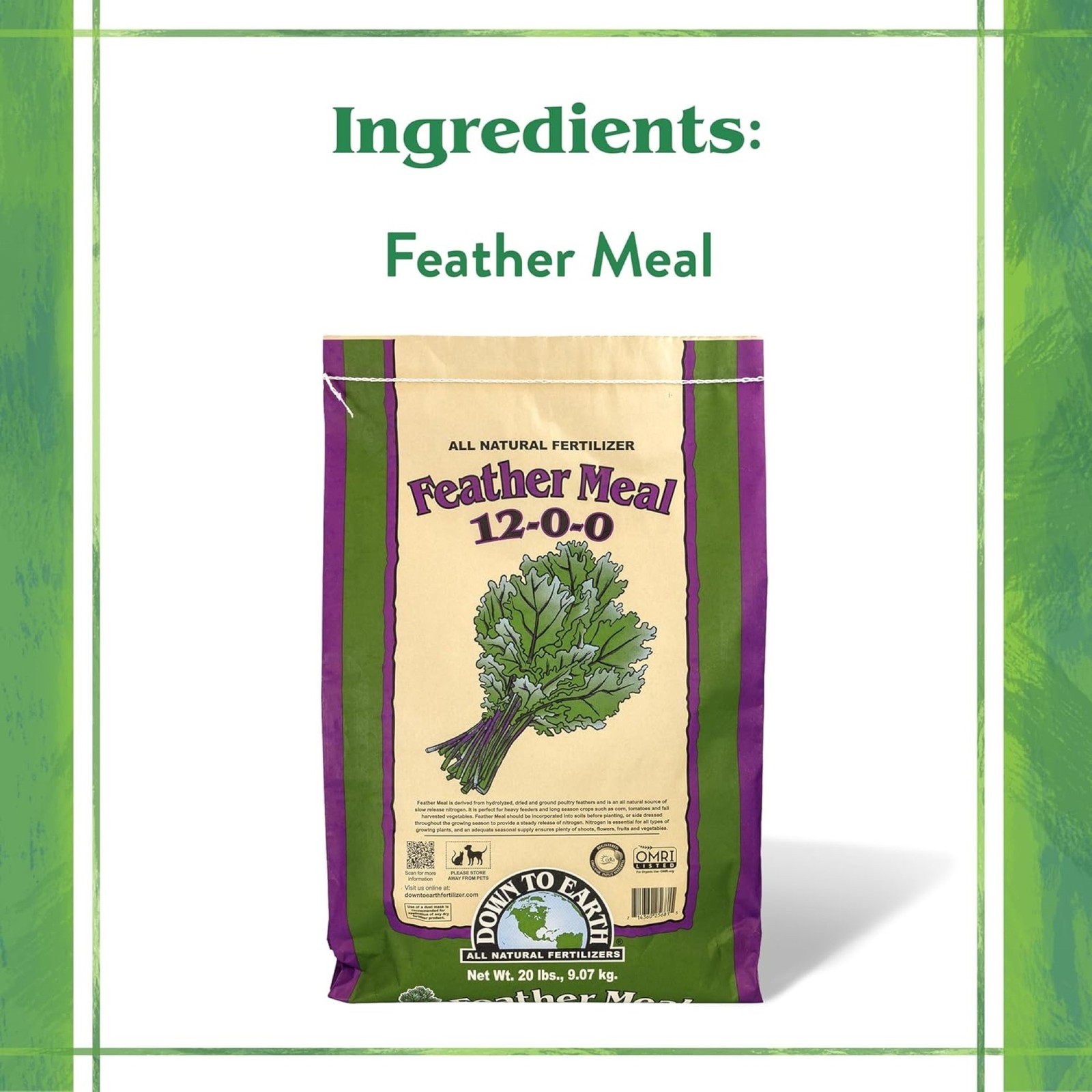 Down To Earth Feather Meal 12-0-0 Organic Plant Food, 40 lb Bag
