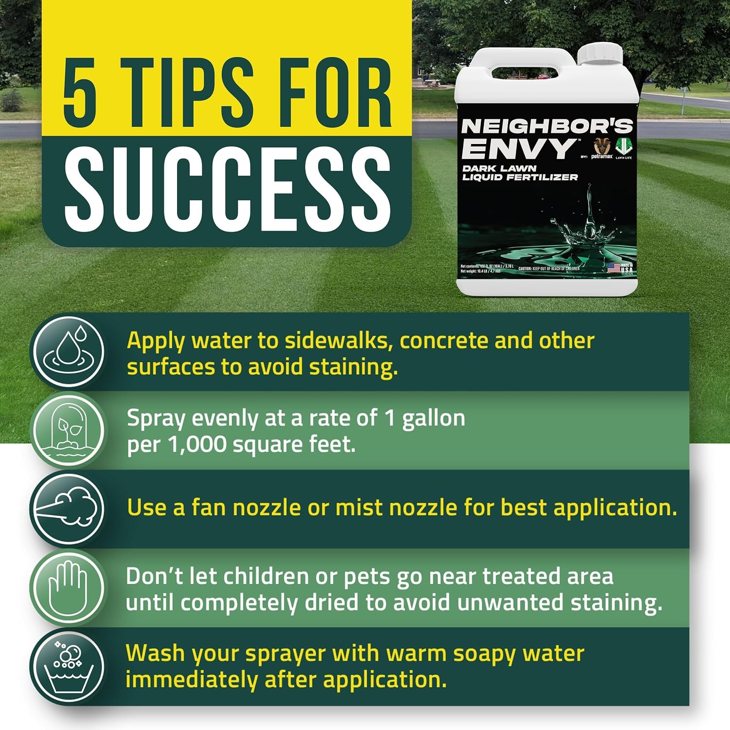Neighbor’s Envy Grass Fertilizer Lawn & Garden 1 Gallon Covers up to 16,000