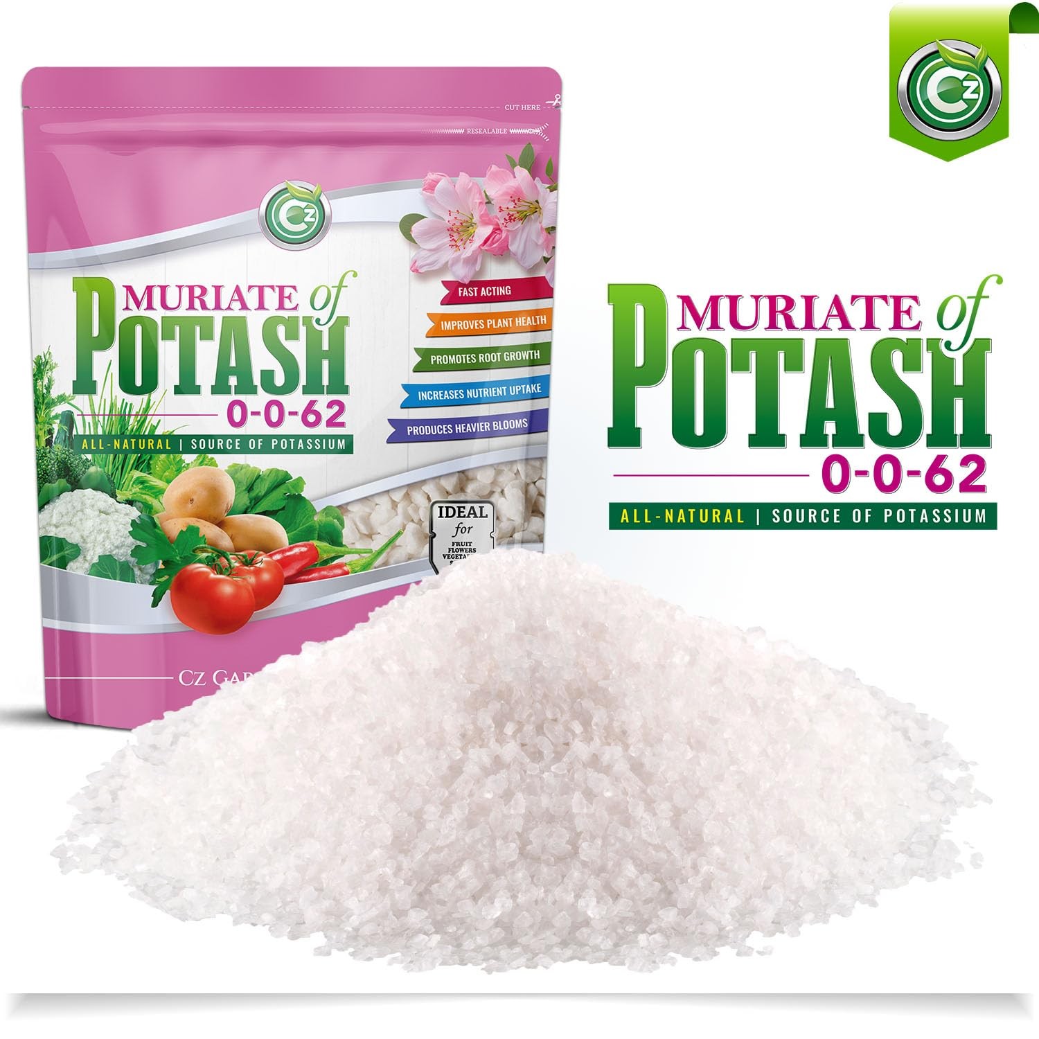Muriate of Potash 0-0-62 Fertilizer Cz Garden Organics 5LB