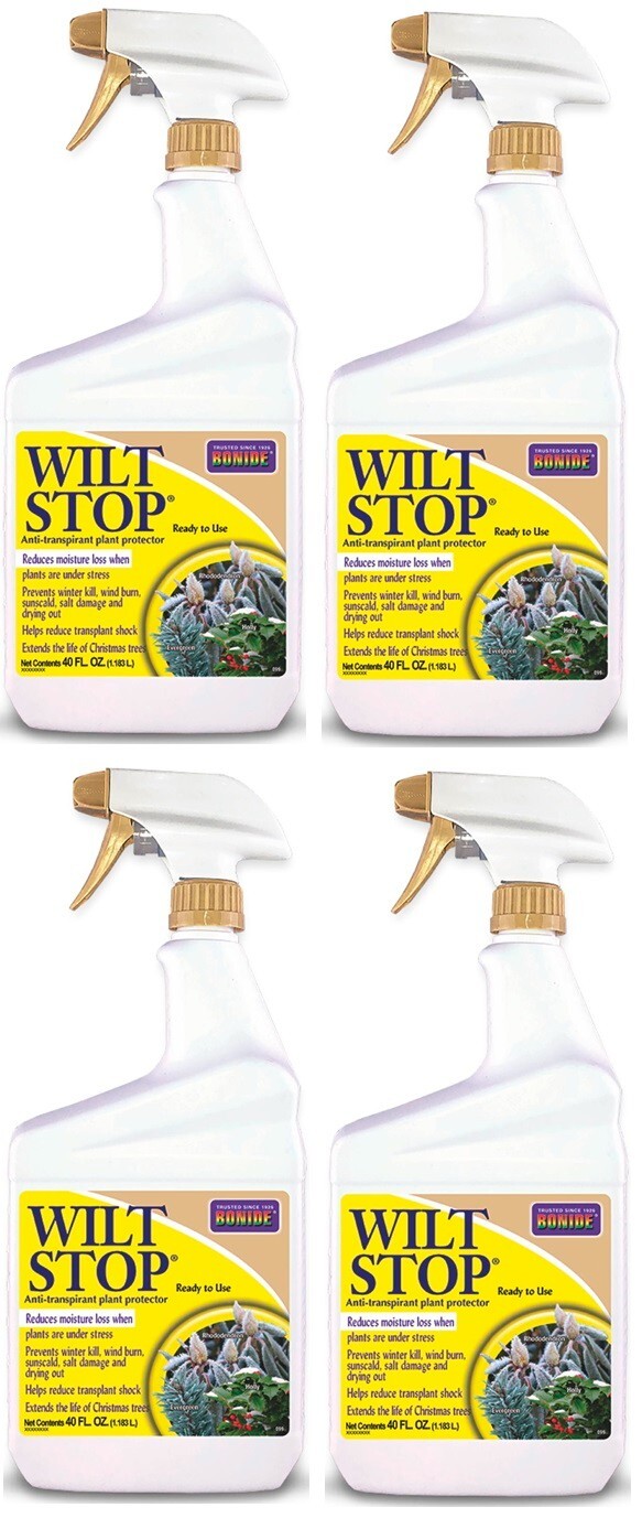 Bonide 099 40 oz Wilt Stop Plant Antitranspirant Moisture Loss Spray – Pack of 4
