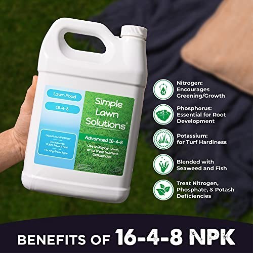 Simple Lawn Solutions 16-4-8 Liquid Lawn Fertilizer for All Grass, 1 Gallon