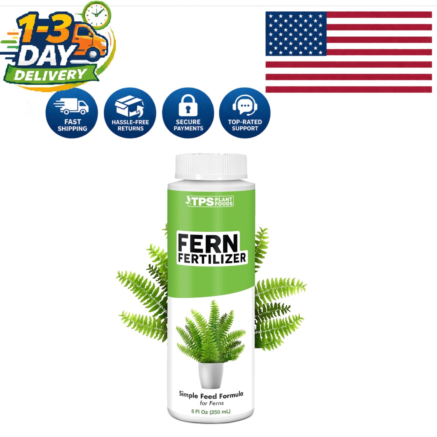 Natural Liquid Fertilizer for Ferns – 8 oz for Deep Color and Healthy Growth