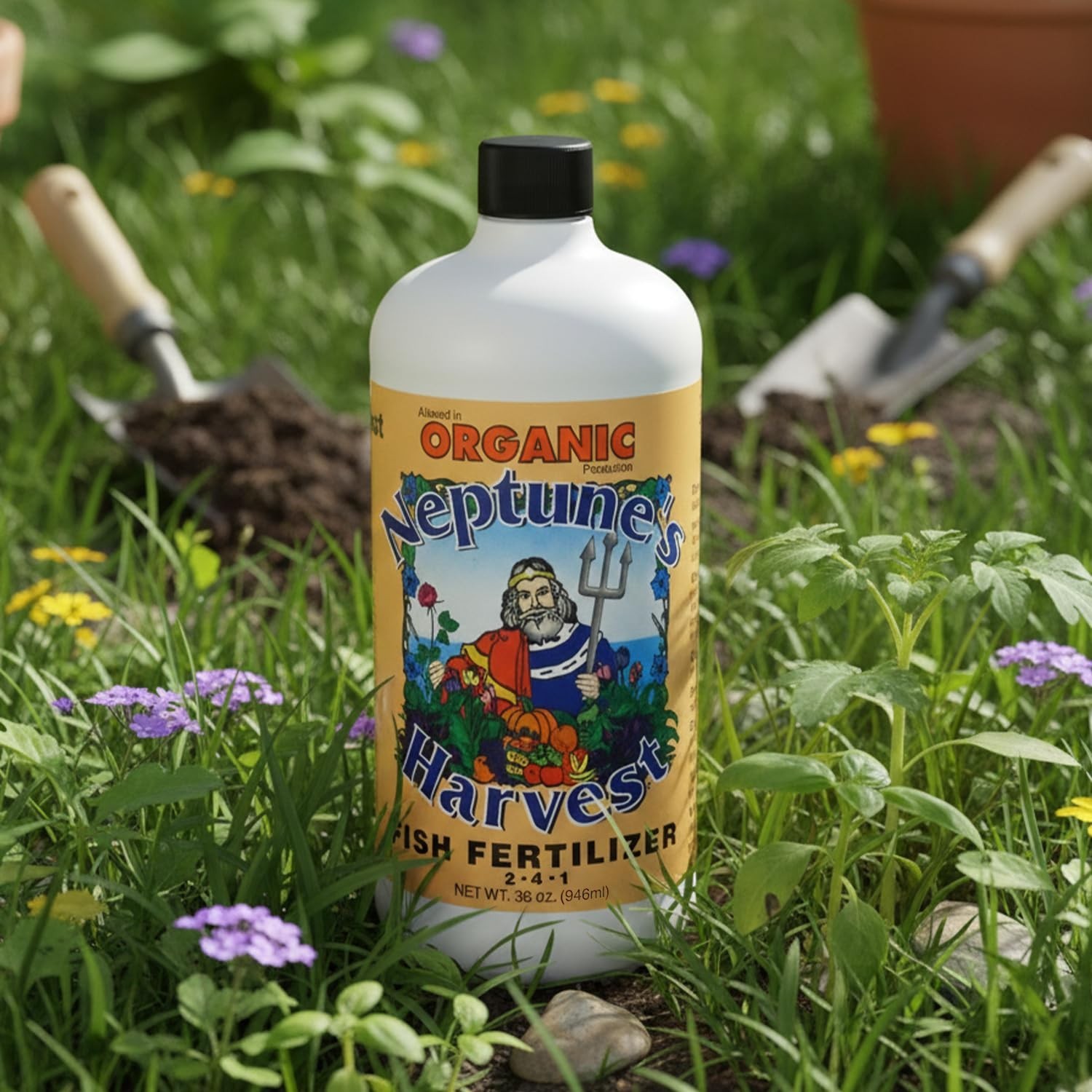 Organic Fish Fertilizer 2-4-1 – Liquid Plant Food for Vegetables, Flowers, Trees