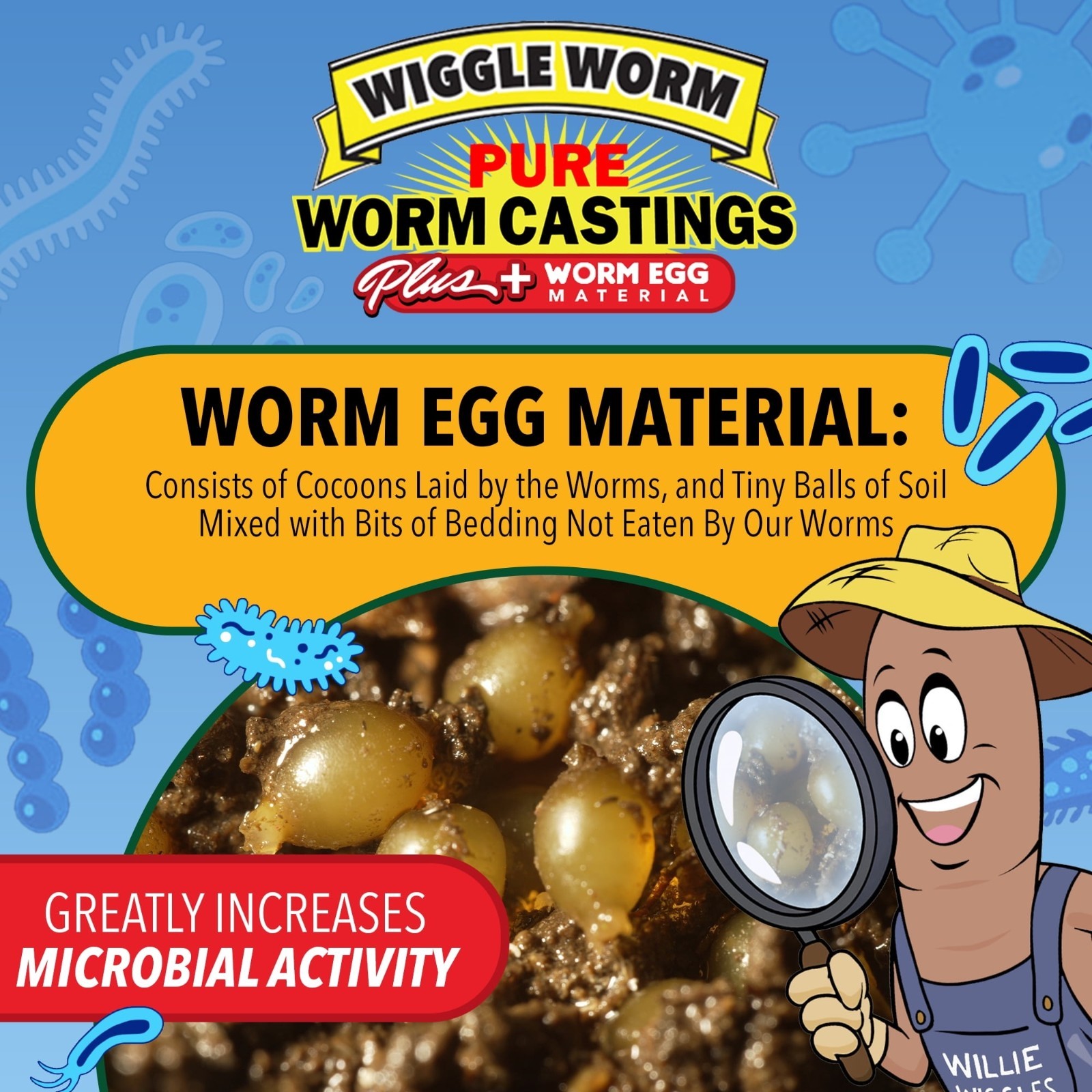 Wiggle Worm 100% Pure Worm Castings Plus Worm Egg Material, 40lbs – Fertilizer