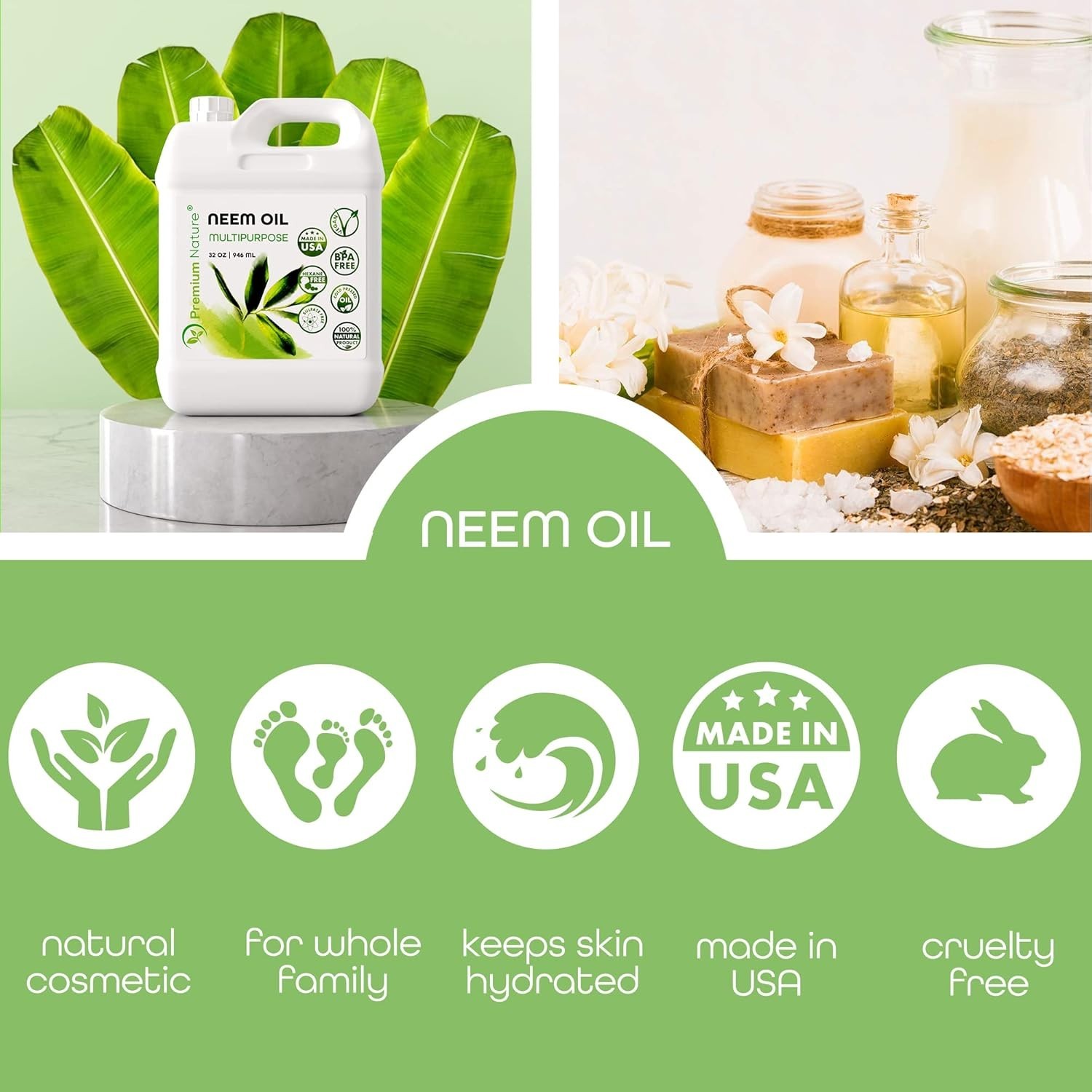 Organic Cold Pressed Neem Oil – 16 oz Multi-Purpose for Skin & Plants