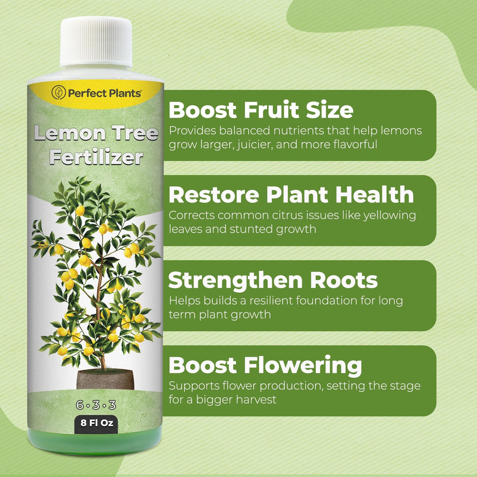 Liquid Lemon Tree Fertilizer by Perfect Plants | Citrus Plant Food for 8oz