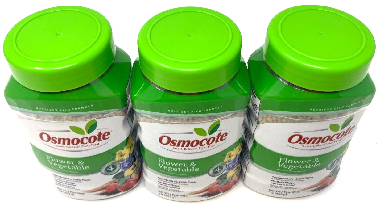 (3) Osmocote Smart-Release Plant Food Flower & Vegetable Sealed 1 lb EACH