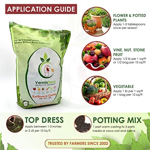 Earthworm Castings 10 LB Organic Soil Amendment Fertilizer Fine Granules