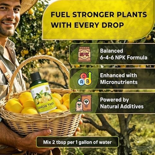 Professional Lemon Tree Fertilizer Liquid Concentrate – 6-4-6 Blend for Fruit…