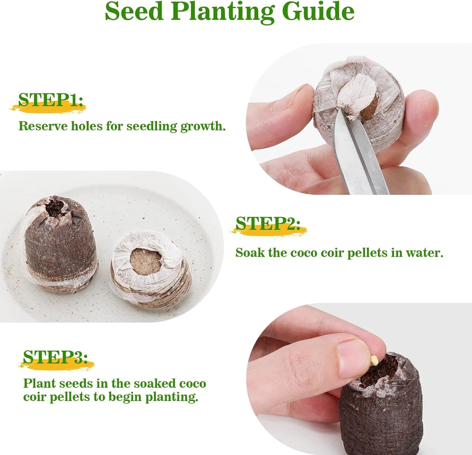 100pcs Seed Starter Pod Peat Pellets for Seedlings, Garden Plant Seed Starter Ki