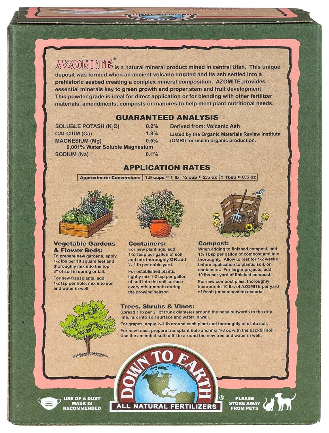 Organic Azomite Powder – Essential Trace Minerals for Thriving Plants, 5 lb