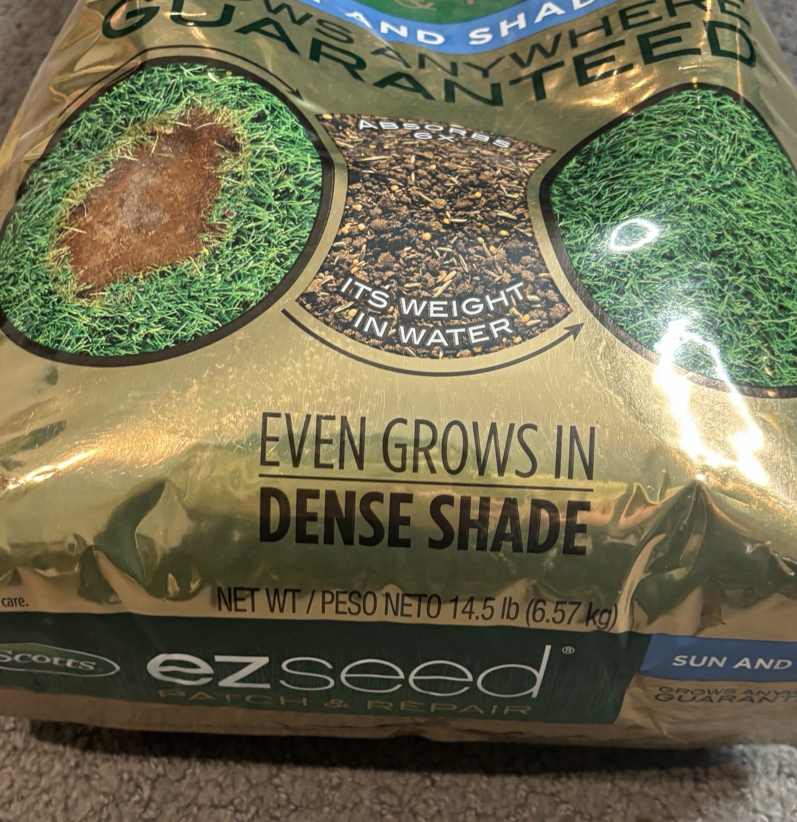 Scotts EZ Seed Patch & Repair Sun and Shade Mulch Seed & Fertilizer 14.5lbs New