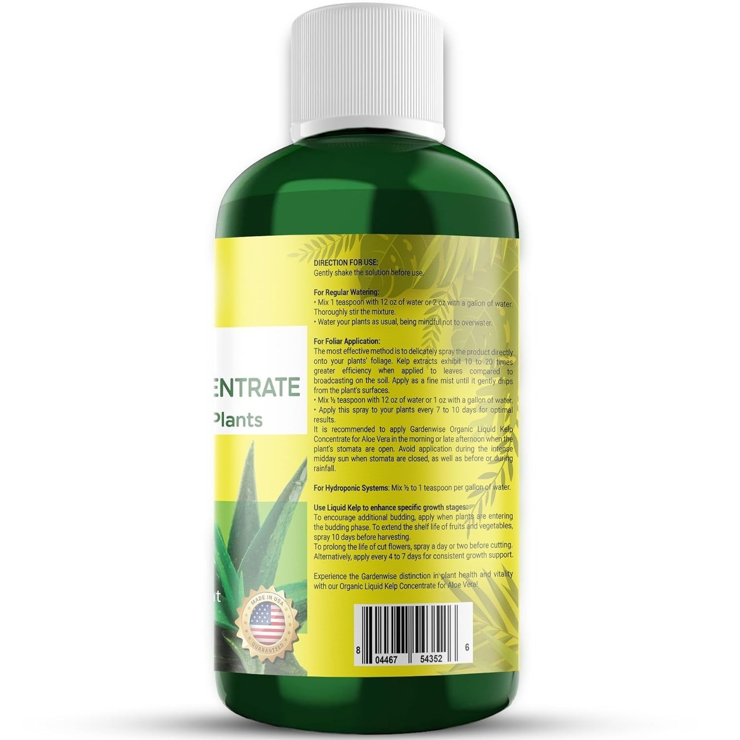 Organic Liquid Kelp Seaweed Fertilizer Succulents Cacti Aloe|No Burn 60+ Mineral