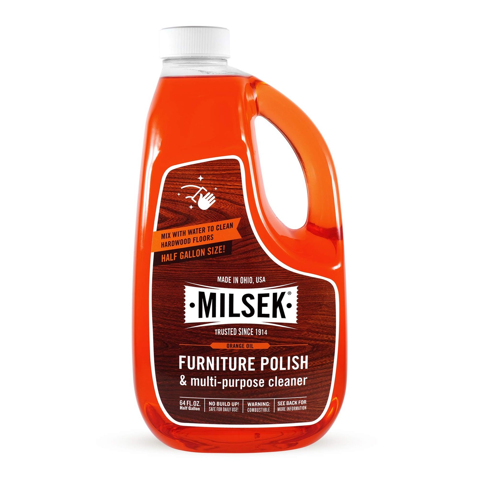 Milsek Furniture Polish and Wood Cleaner with Orange Oil – Multipurpose Clean…