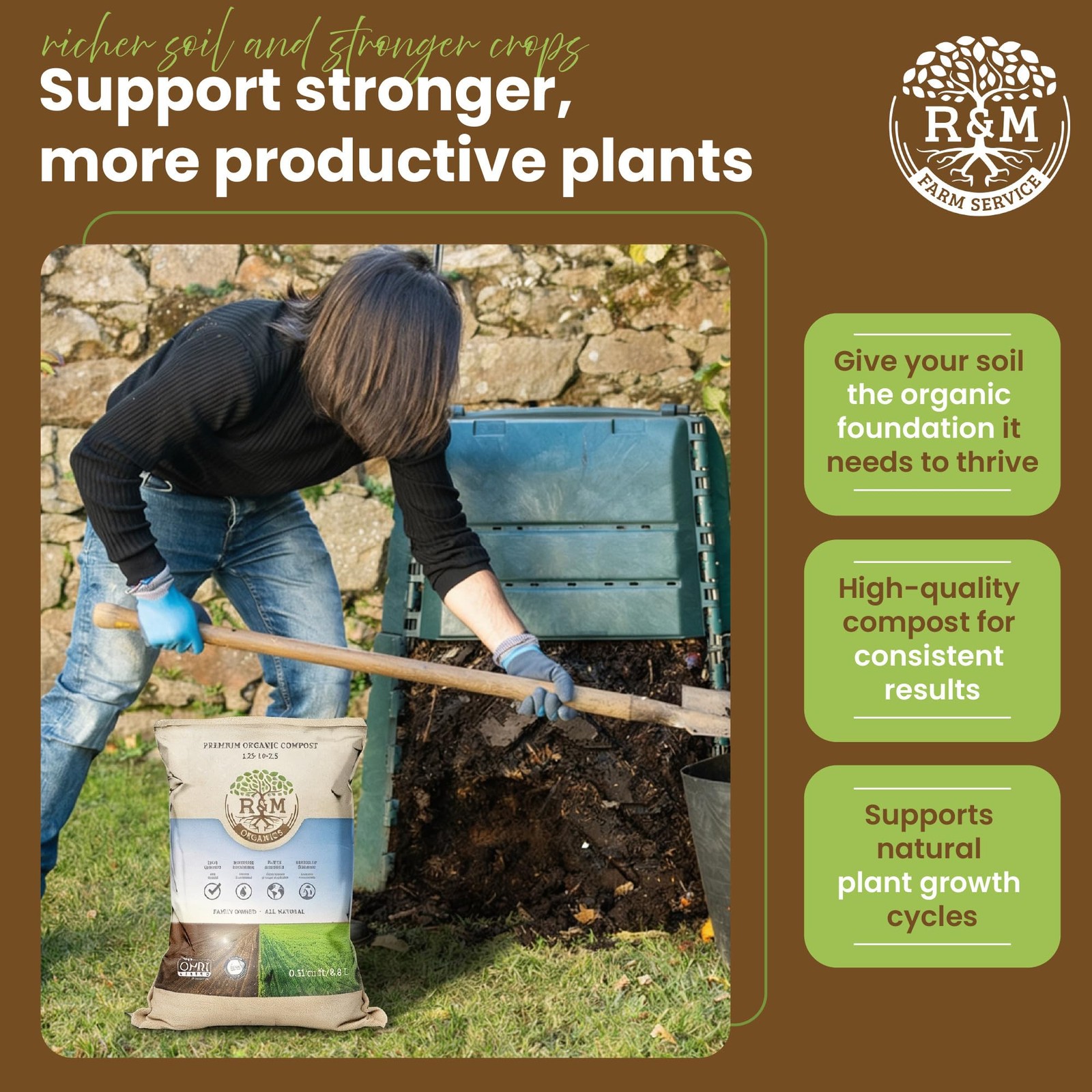 Premium Organic Compost 10 lb Bag for Vegetables, Flowers, Plants & Lawns-All…