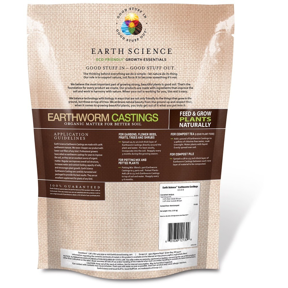 Organic Earthworm Castings, 4 lb, Soil Health Improver, Vibrant Growth, Natural