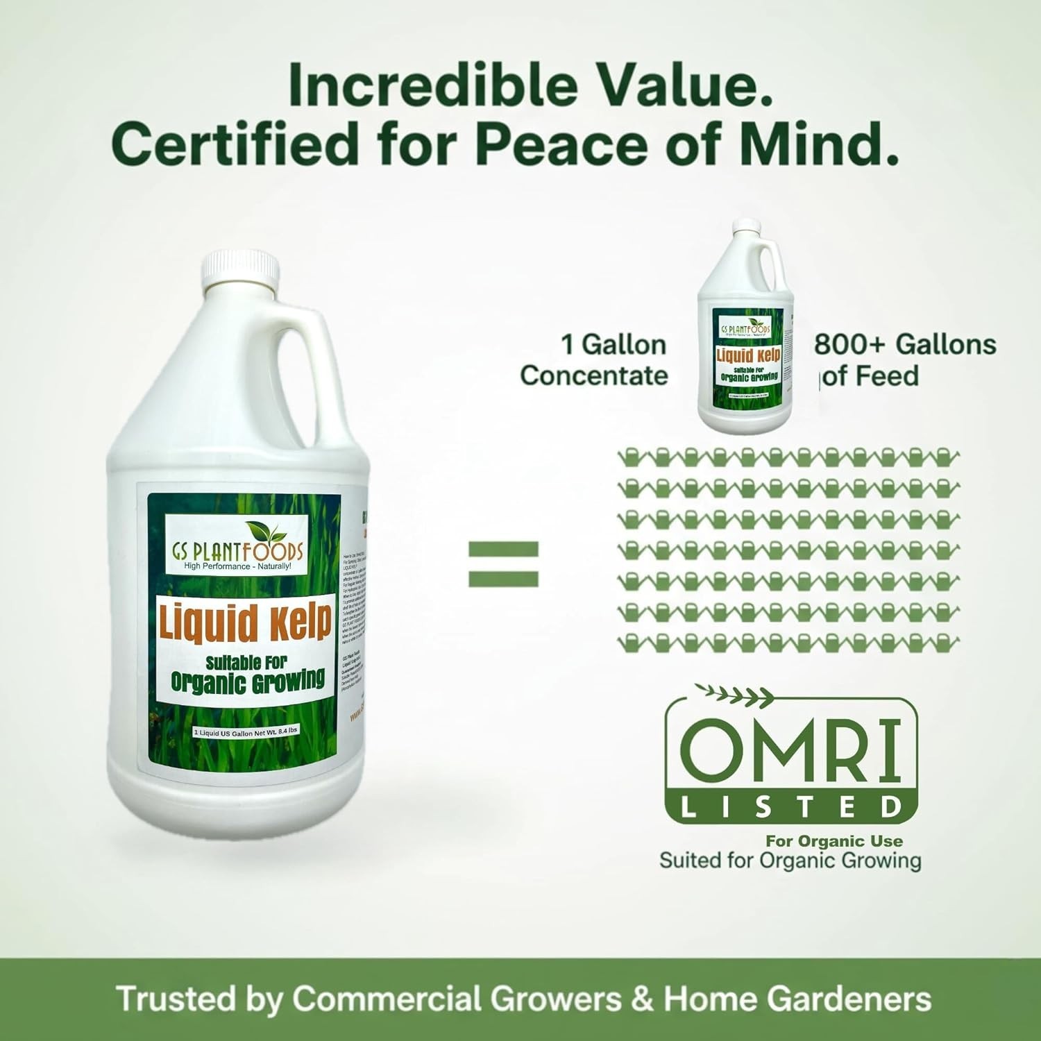 Liquid Kelp Fertilizer 1 Gallon OMRI Listed Organic Seaweed Concentrate