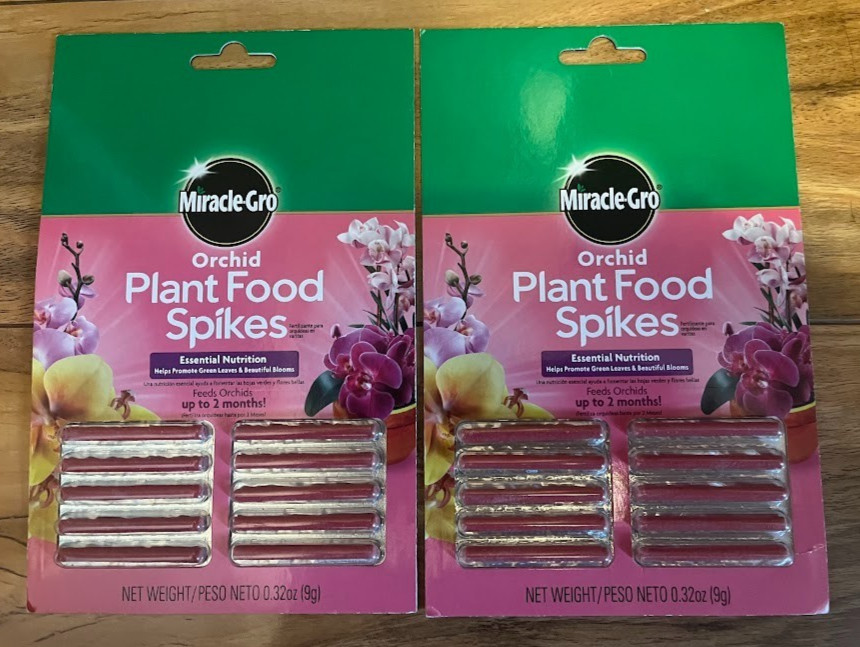 LOT OF 2 Miracle-Gro 1003661 Orchid Plant Food Spikes 10 spikes per pack