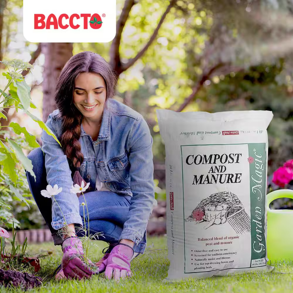 Lawn Garden Compost and Manure Blend, 40 Pound Bag (6-Pack)