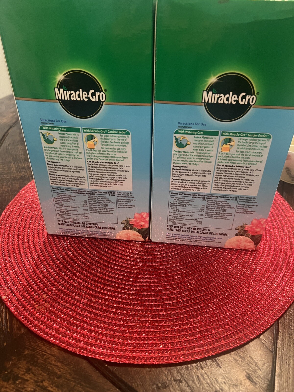 2 ea Miracle Gro 1850011 4 lb 30-10-10 Miracid Acid Loving Plant Food