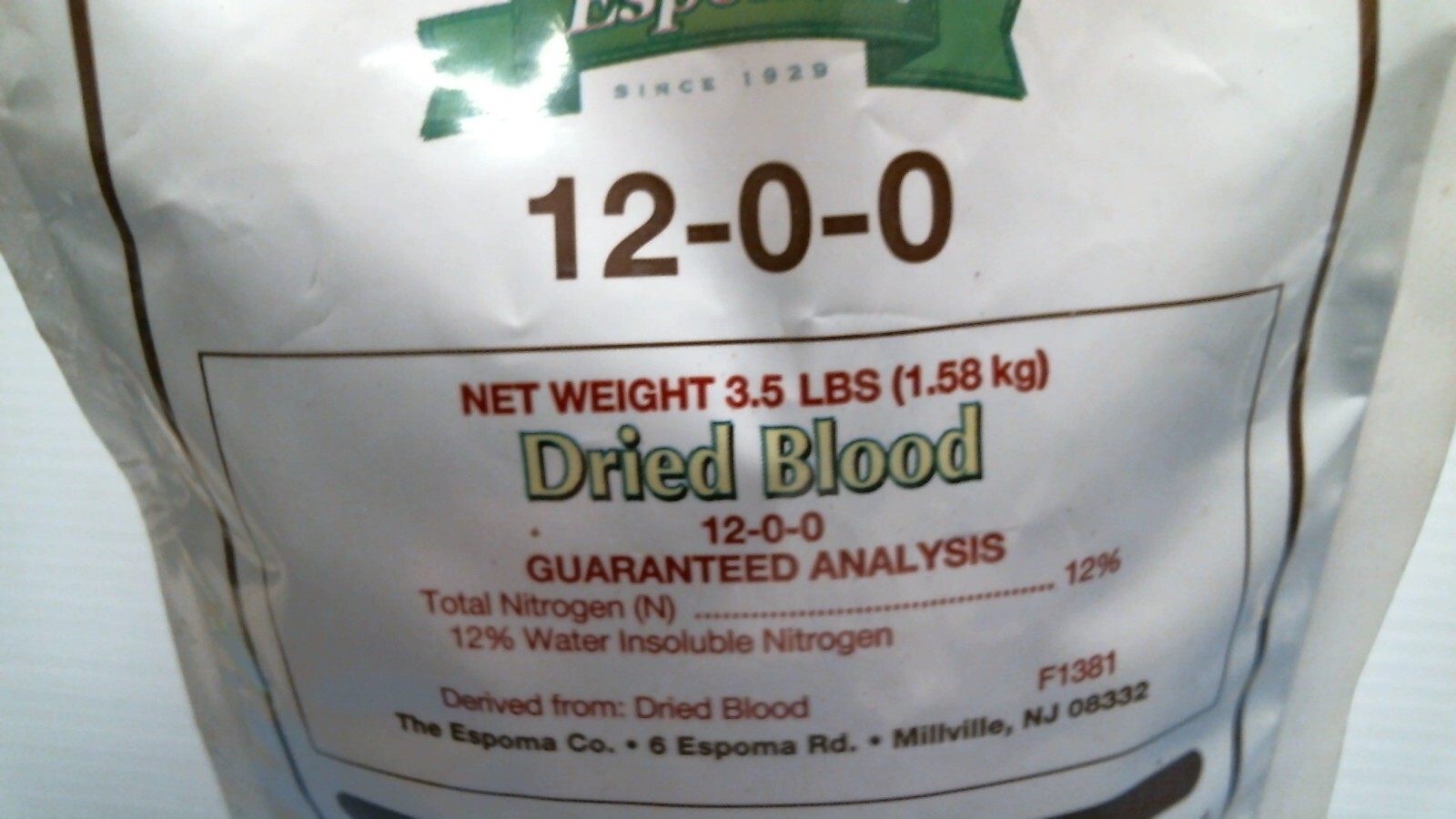 Espoma Organic Traditions Dried Blood Meal 3.5 Lbs. (01303) FS