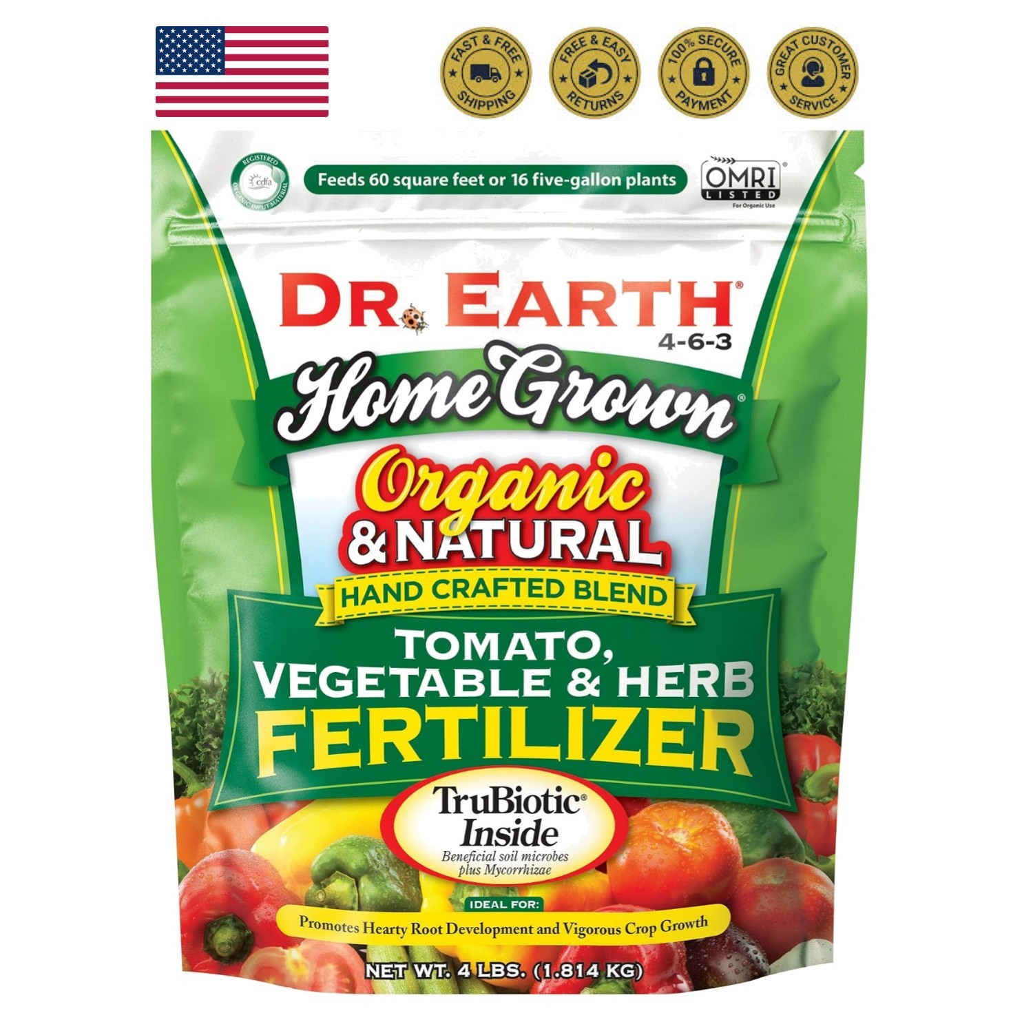 Organic 5 Tomato, Vegetable & Herb Fertilizer Poly Bag