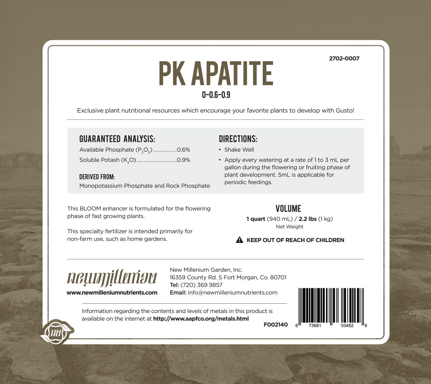 PK Apatite 32 fl oz Jug by New Millenium