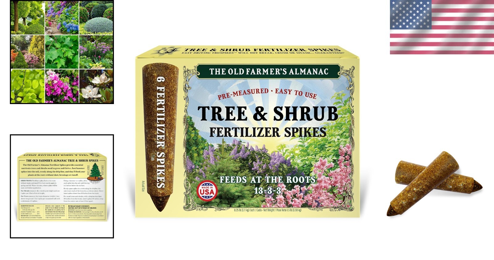 Balanced NPK Tree & Shrub Fertilizer Spikes – Full Coverage, 1.5 lbs, 6 Count