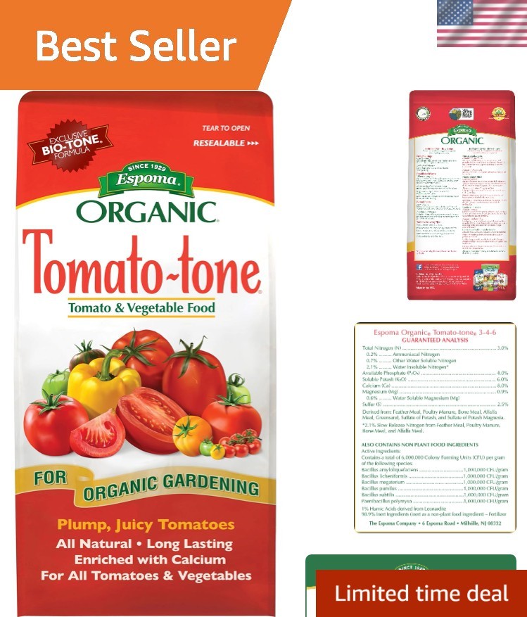Tomato-Tone Organic Fertilizer 4 lb – Promotes Plump Tomatoes & Rich Vegetables