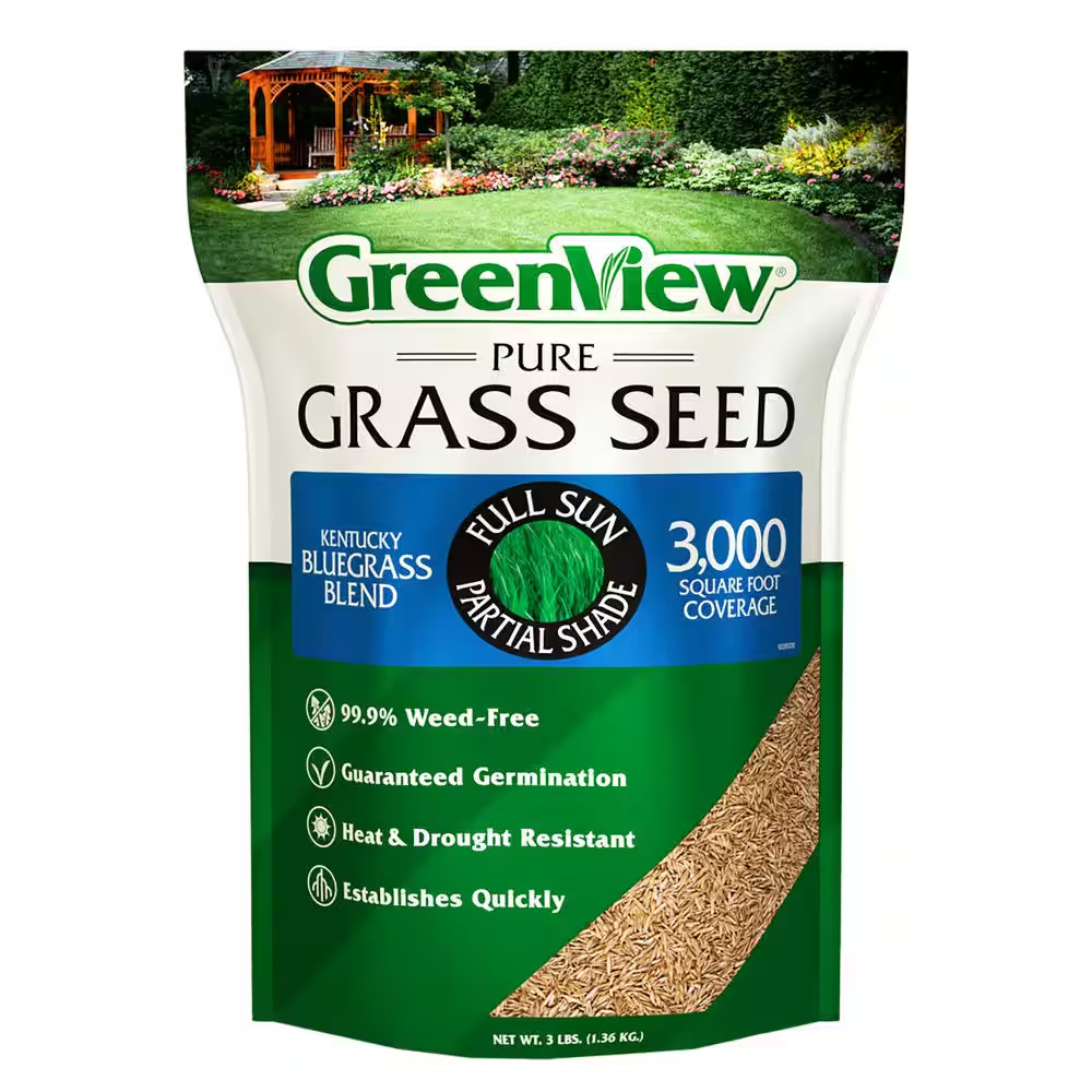 3 Lbs. Pure Grass Kentucky Bluegrass Blend – Covers up to 3,000 Sq. Ft.