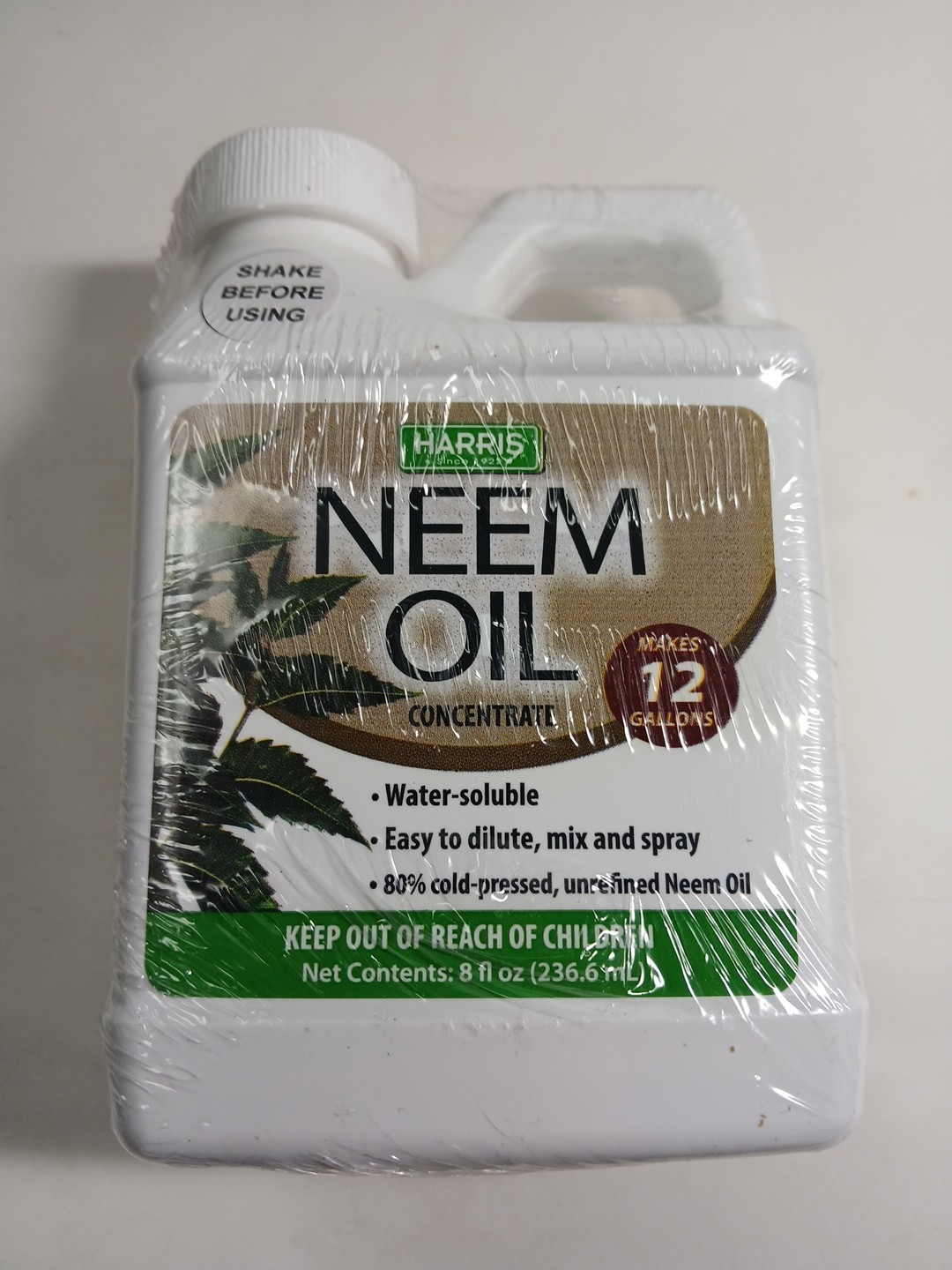 HARRIS Neem Oil Cold Pressed Water Soluble Concentrate, Makes 12 Gallons, 8Oz