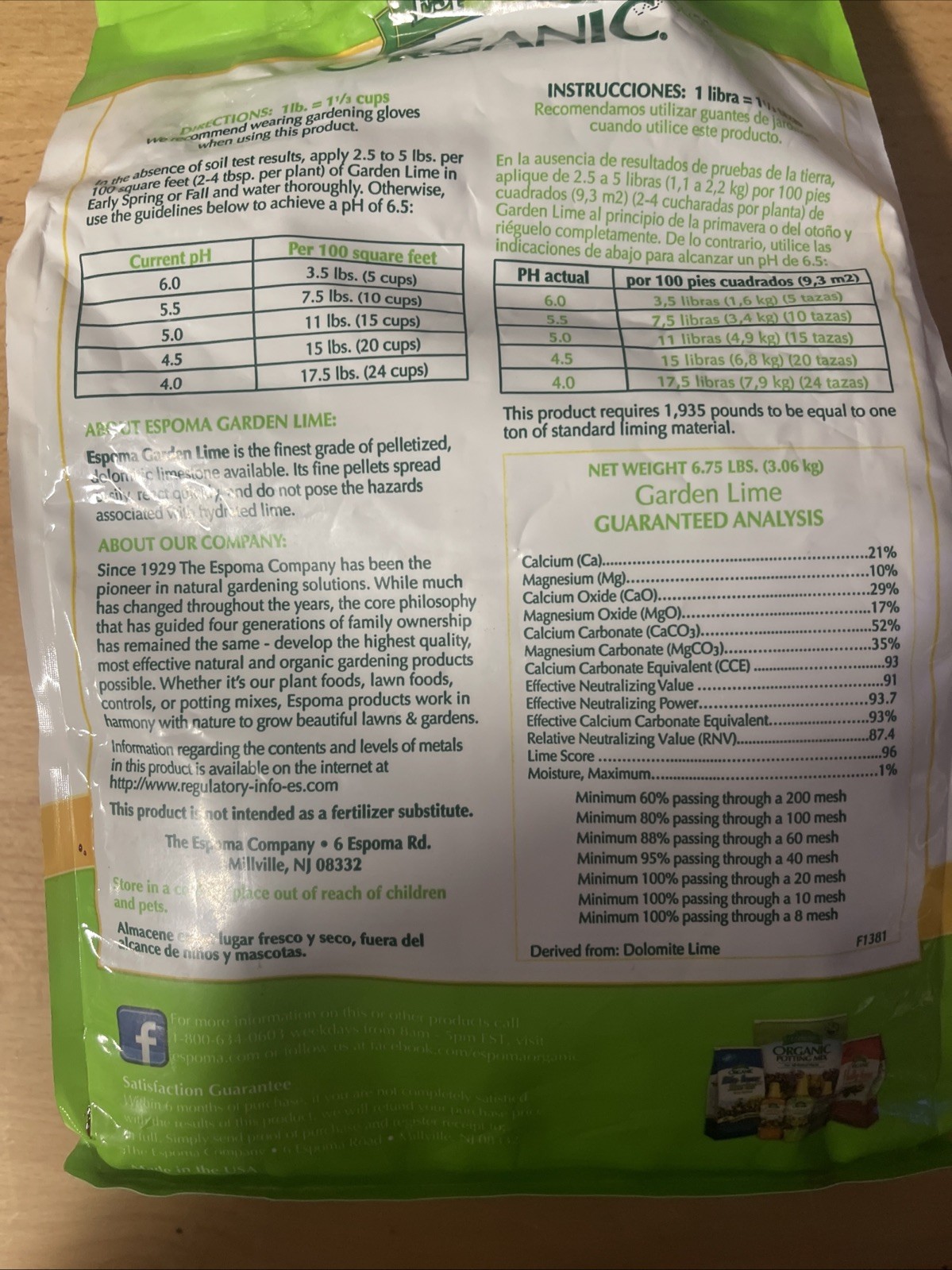 Espoma Garden Lime Pellets Organic Calcium Concentrate 6.75 lb.