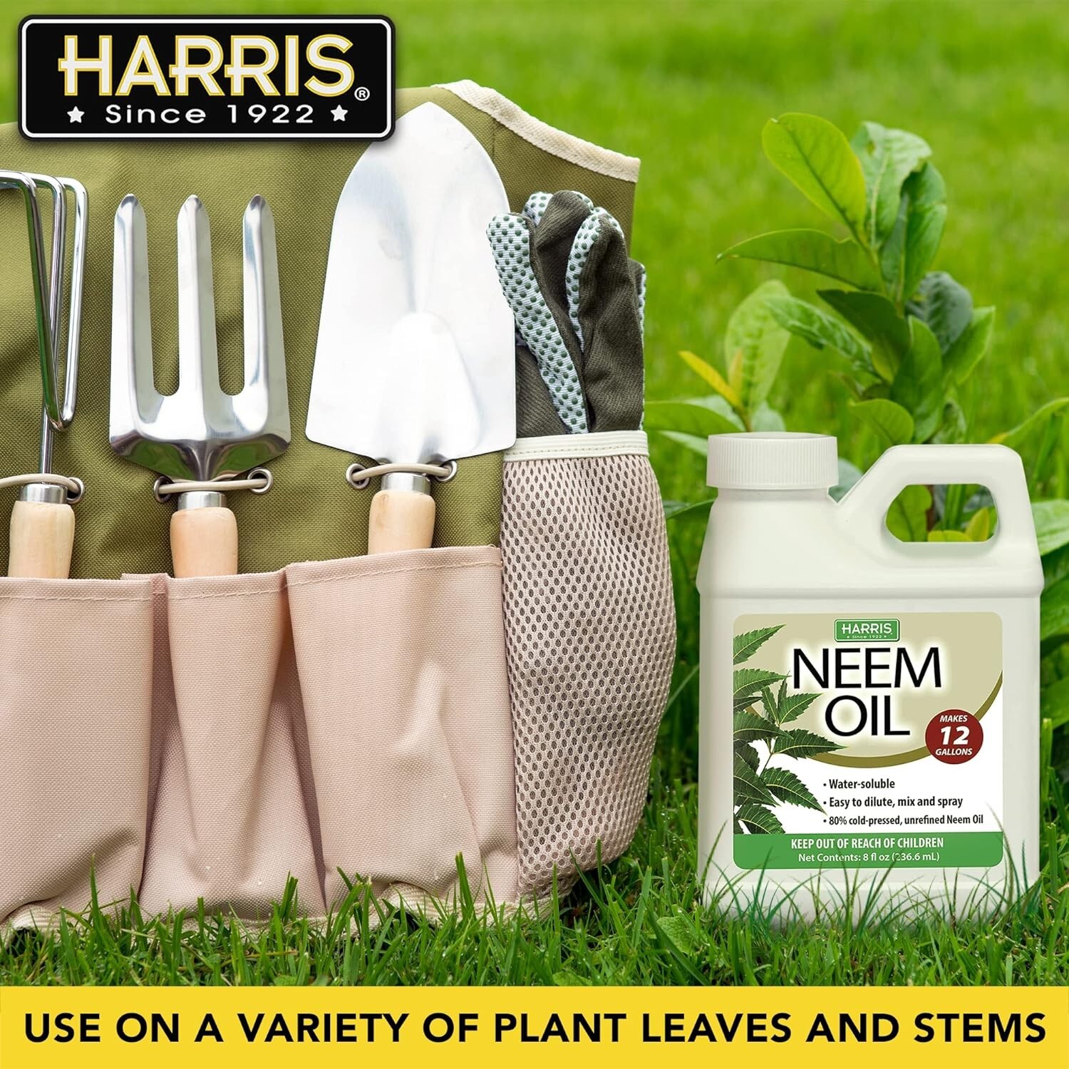 HARRIS Neem Oil Cold Pressed Water Soluble Concentrate, Makes 12 Gallons, 8Oz NE