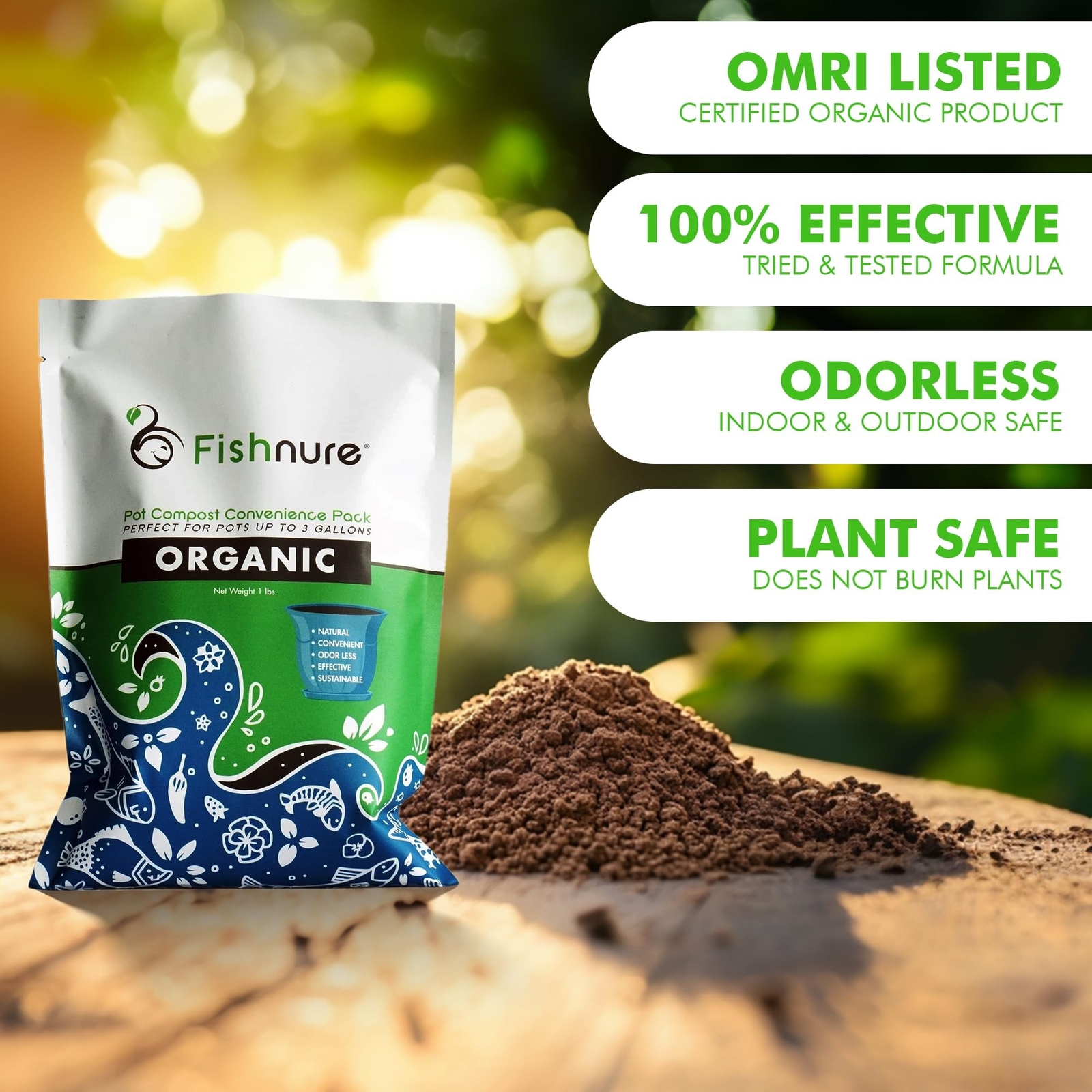 Fishnure Humus Compost Fish Fertilizer- 1 LB Convenience Pack – Odorless Orga…