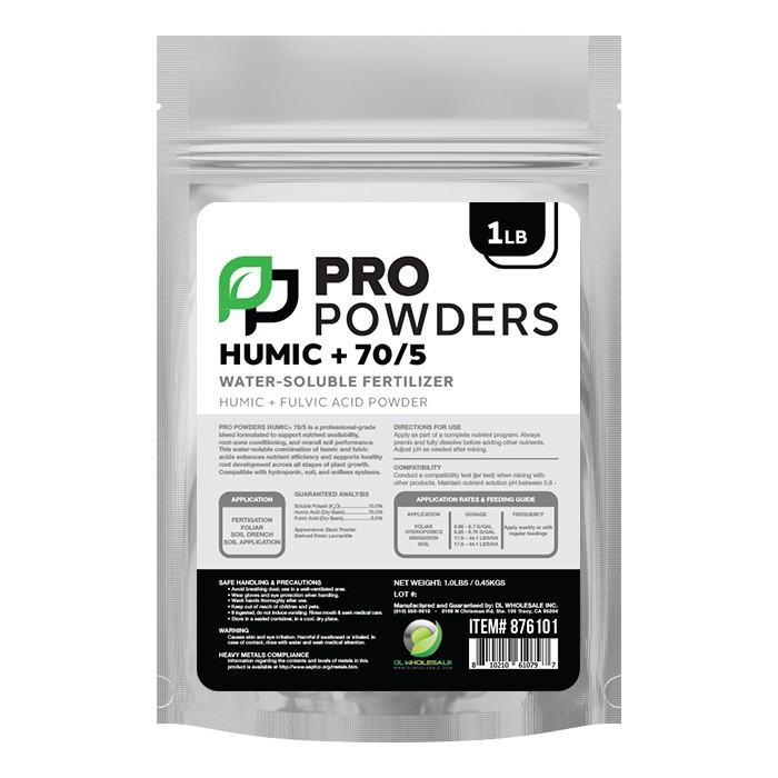 Pro Powders Humic + 70/5 (Humic & Fulvic Acid Powder) Improves soil structure