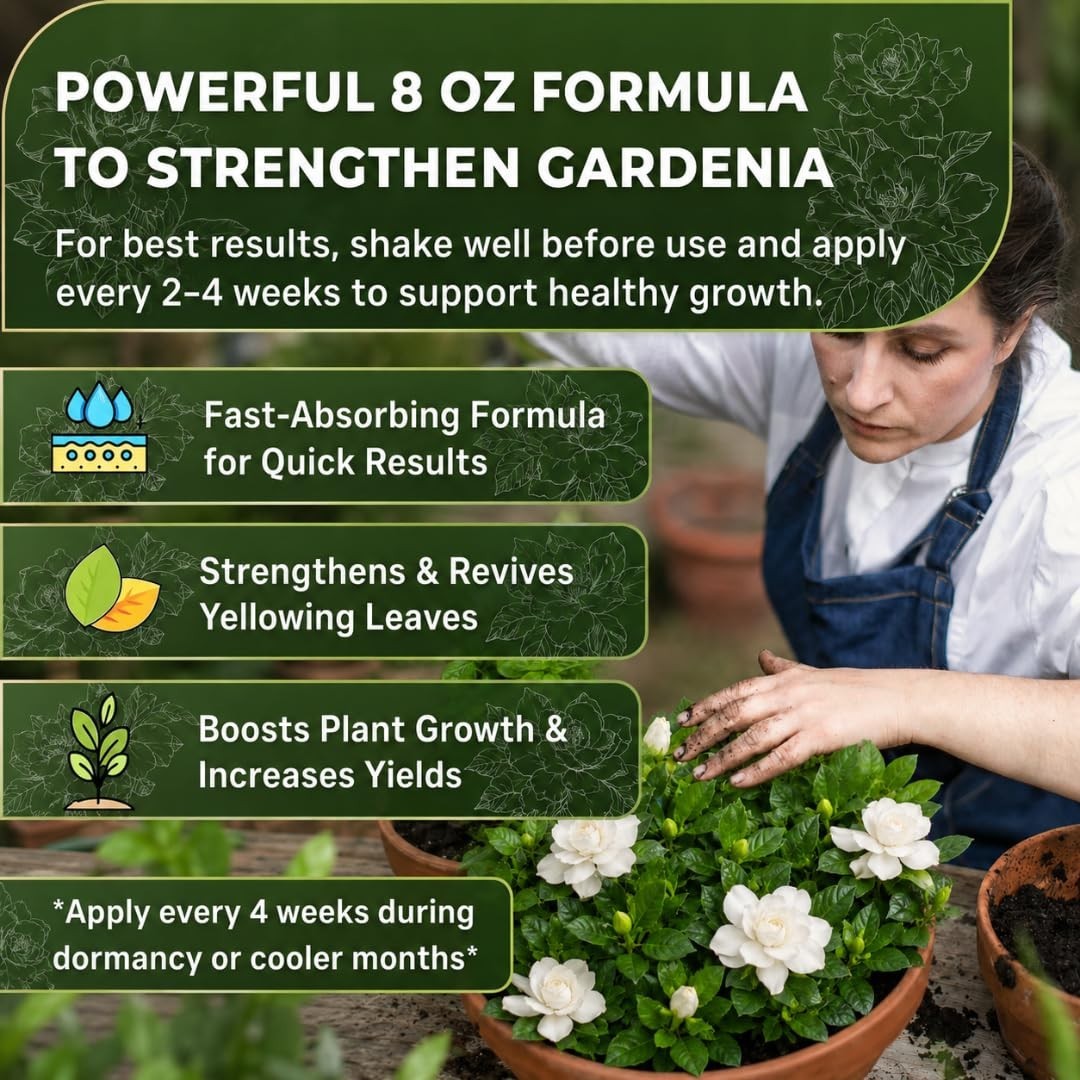 Professional Liquid Gardenia Fertilizer 3-1-2 Concentrate 8 oz, Gardenia Pla…