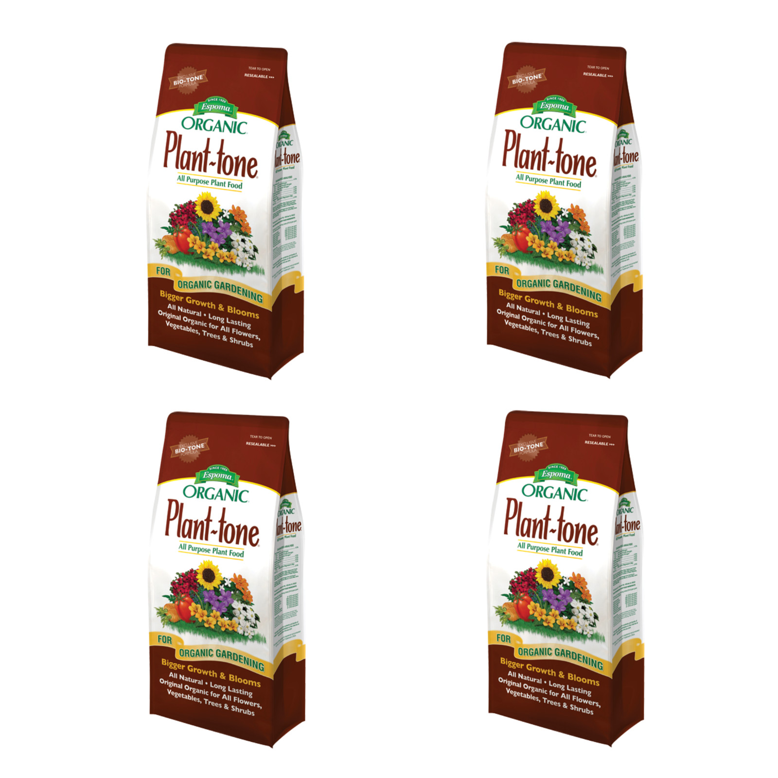 Espoma Organic Plant-tone All-Purpose Fertilizer 18lb Bags, 4 Pack