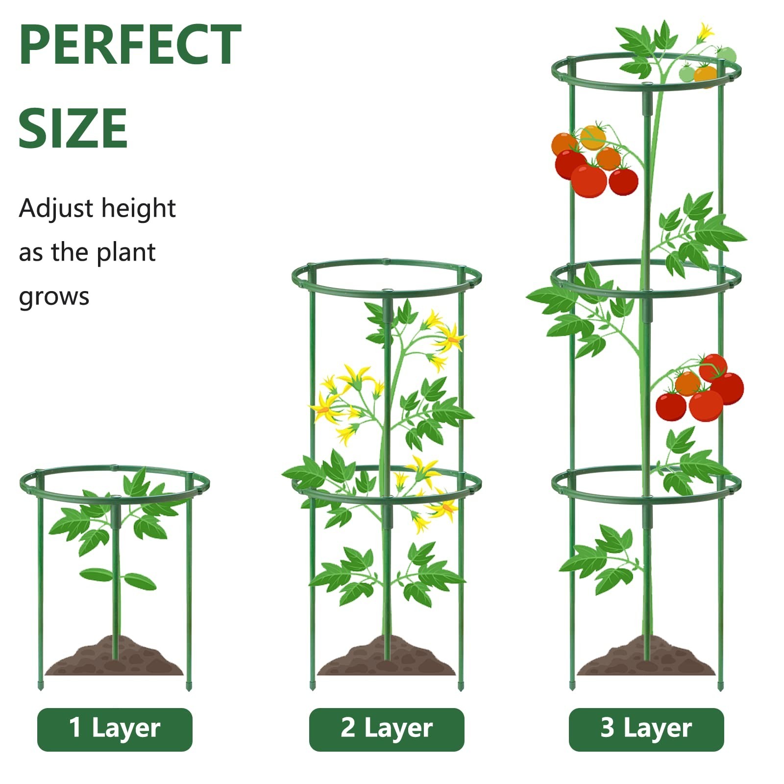 36Packs Plant Support Stake Half Round Plant Support for Indoor Plants, Stack…