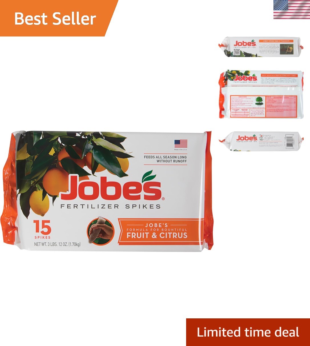 Jobe’s 15 Count Slow Release Fertilizer Spikes – Optimal Care for Fruit & Citrus
