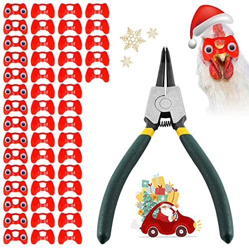 41 Pcs Pinless Peepers with Pliers Set, Poultry Blinders Chicken Peepers Chicken