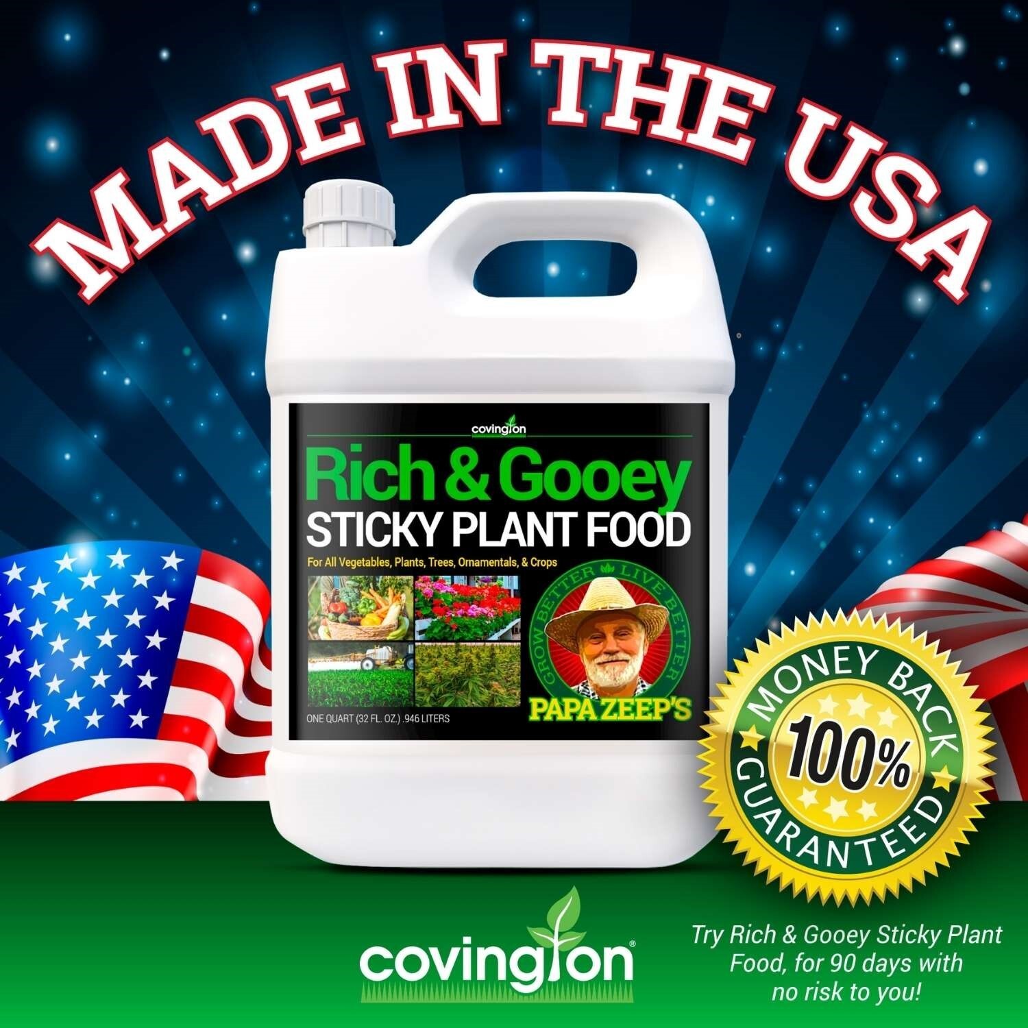 Covington Rich and Gooey Sticky Plant Food 32 OZ / 1 QUART