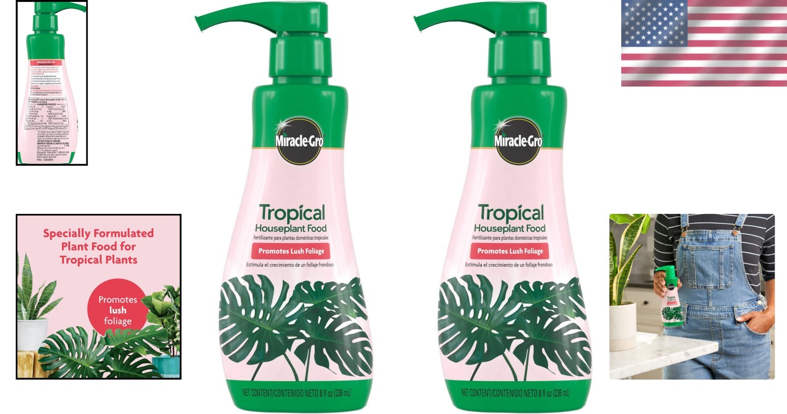 Tropical Plant Food Liquid Fertilizer 16 Ounces Full Coverage for Indoor Plants