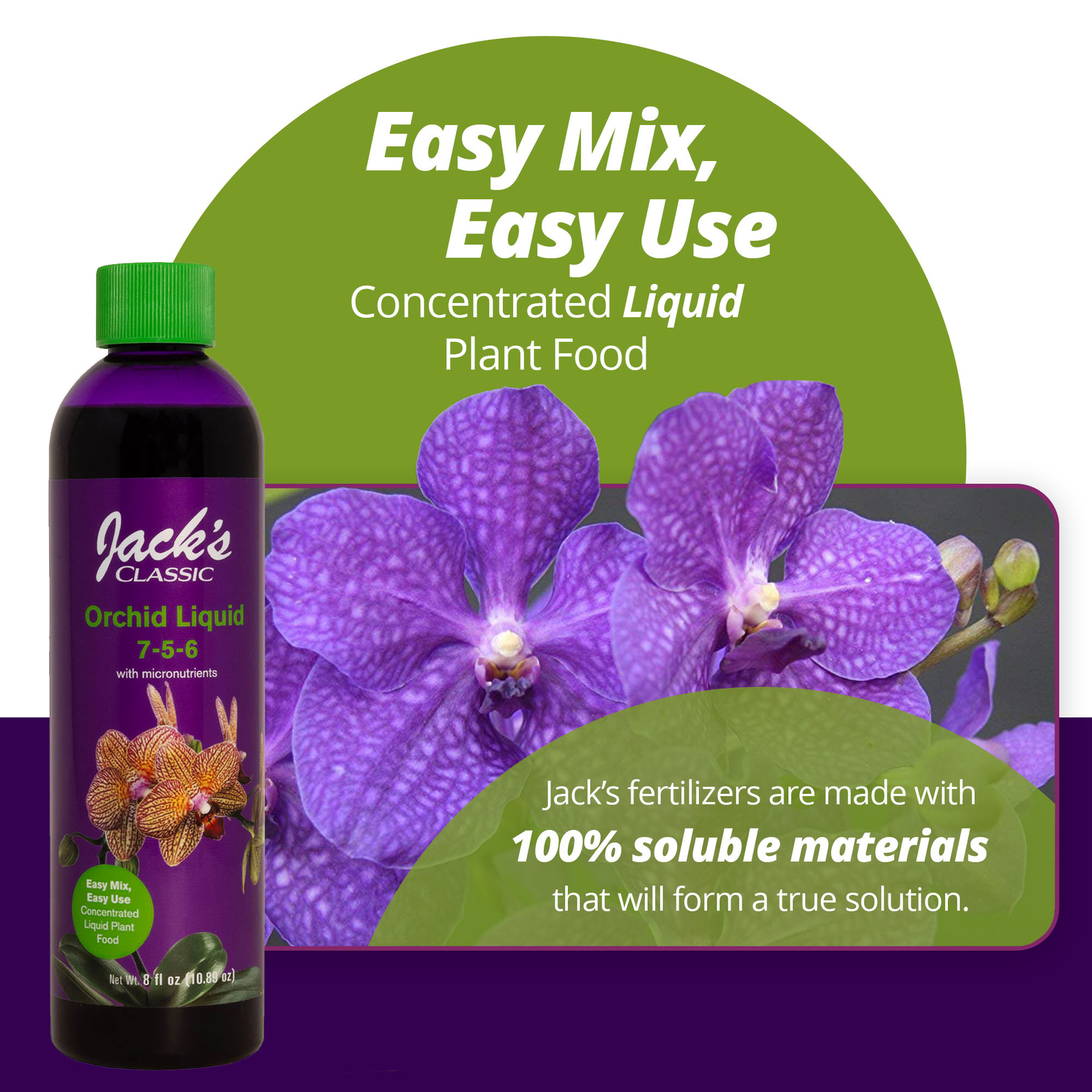 Jack’s Classic 7-5-6 Orchid Liquid Concentrated Fertilizer, 8 fl oz