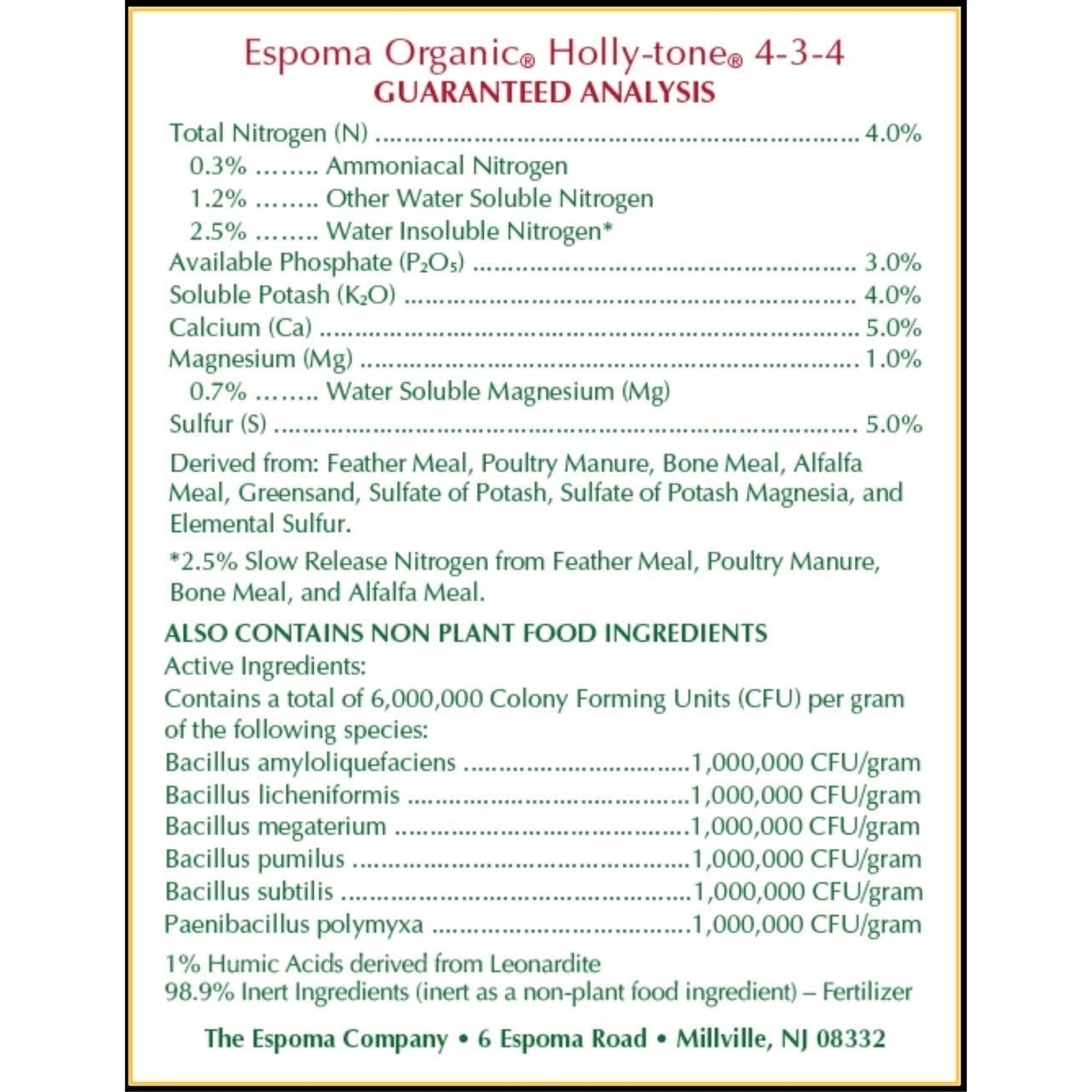 Espoma Organic Holly-tone 4-3-4 Evergreen & Azalea Plant Food, 18 lbs