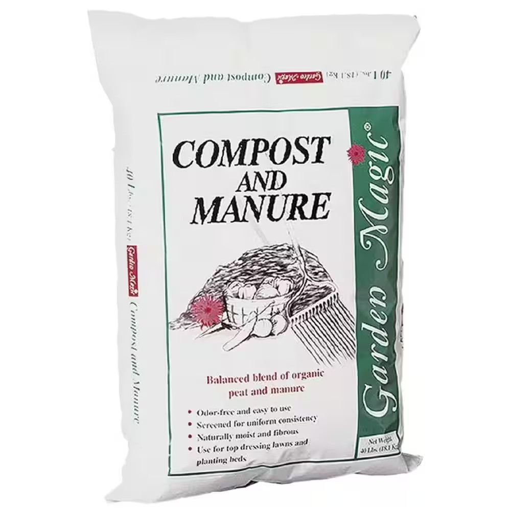 Lawn Garden Compost and Manure Blend, 40 Pound Bag (6-Pack)