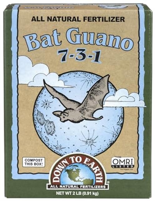 Down To Earth All Natural Fertilizers Organic Bat Guano Mix 7-3-1, 2 lb