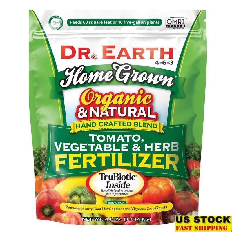 Organic Tomato Vegetable Food 4-6-3 Fertilizer Herb Gardens Soil Microbes 4lb US