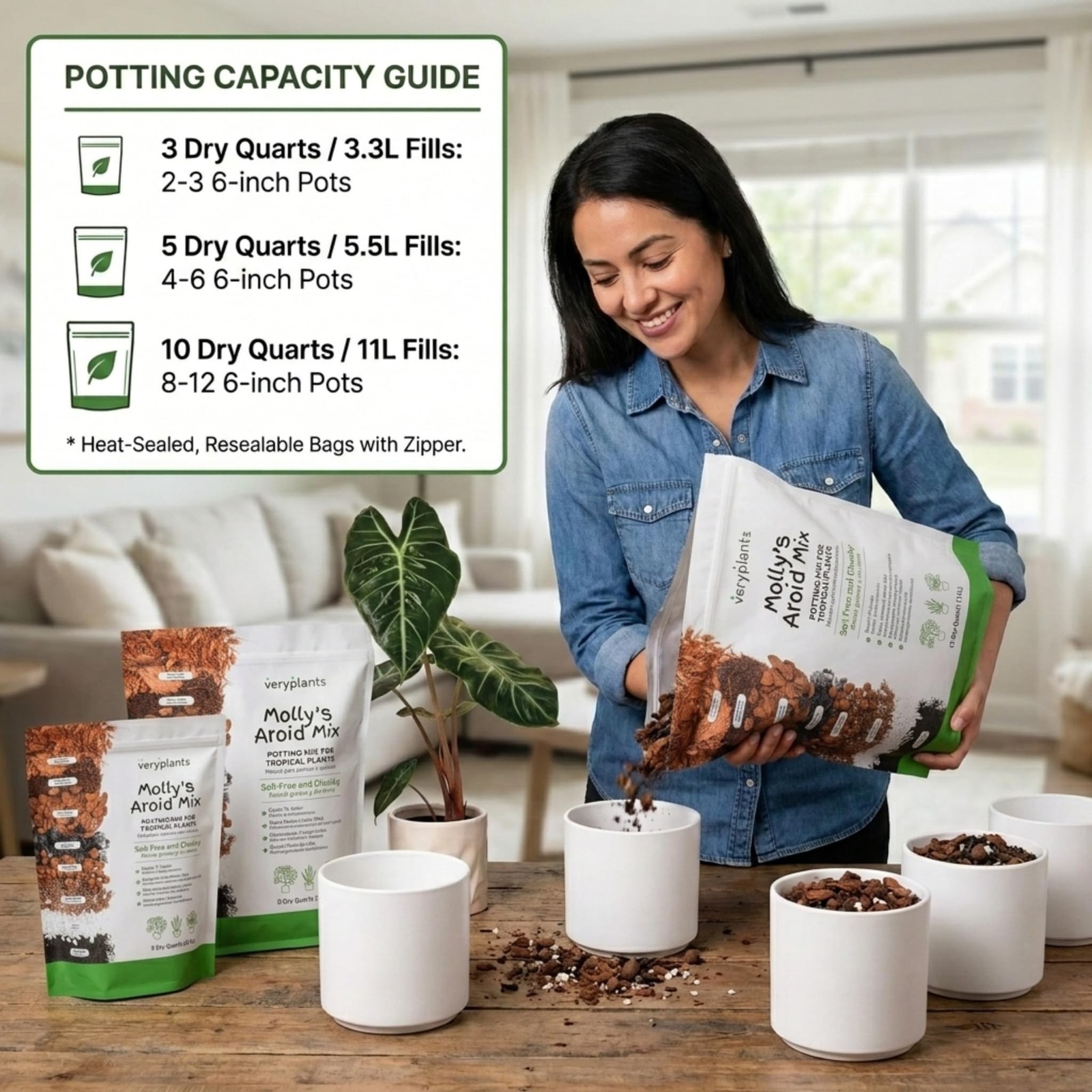 Molly’s Aroid Potting Mix, Chunky Soil-Free for Indoor Plants 10 Dry Quarts |…