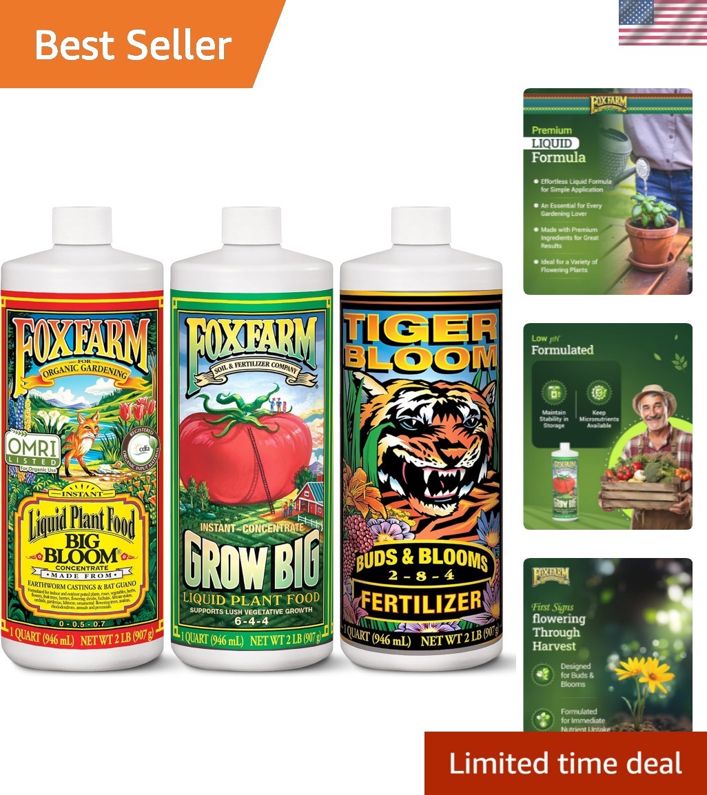 Fox Farm Nutrient Trio for Thriving Plants – Tiger Bloom, Grow Big, Big Bloom